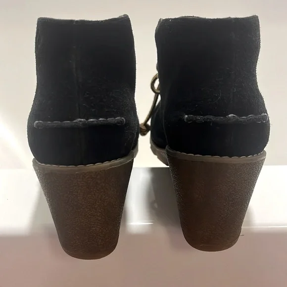 Sperry Top-spider Ankle Boot Black Bootie Wedge Stella Prow Suede 8 - Picture 3 of 4